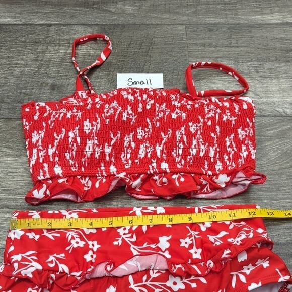 Moshengqi Bandeau Smocked Bikini Swimsuit Size S - Picture 6 of 8